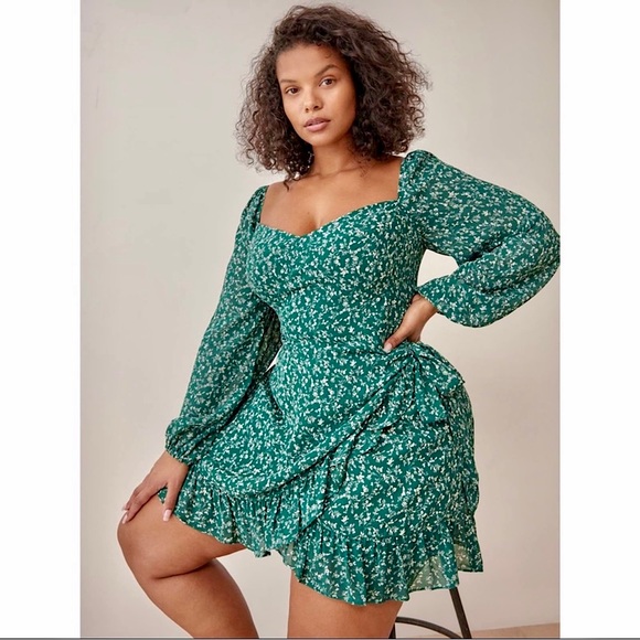 Reformation Dresses & Skirts - REFORMATION | ✅ NWT ✅ Cammi Dress in Parsley Print | Long Sleeve Wrap Mini | 16